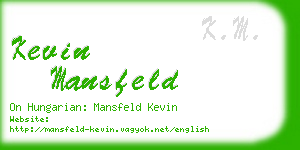 kevin mansfeld business card